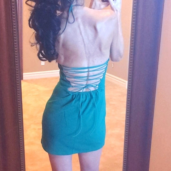 Tiger Mist Franc Corseted-back Green Halter dress, XS - Picture 7 of 16